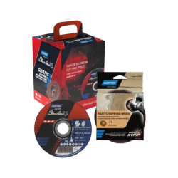 Tarcza do cięcia metal/inox Starline 125 x 1.0 x 22.23 zestaw 100szt. + ściernica włókninowa NORTON (N8336)