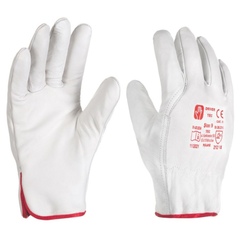 Rękawice robocze ze skóry DRIVER TEC nr 9 (IM6602)