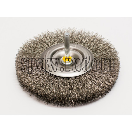 Szczotka tarczowa nierdzewna fi 80 na trzpieniu fi 6 (IM0355)