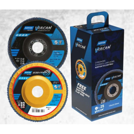 Ściernica lamelkowa cyrkon 125x22 gr 60 (Zestaw 26 szt.) Vulcan NORTON (N8745)