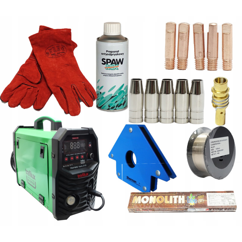 200A TRAFIMIG 210 VARIO MIG/MMA/TIG LIFT Synergia TRAFILUX (T0547) + zestawy
